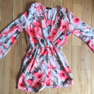 eclipse floral shorts romper